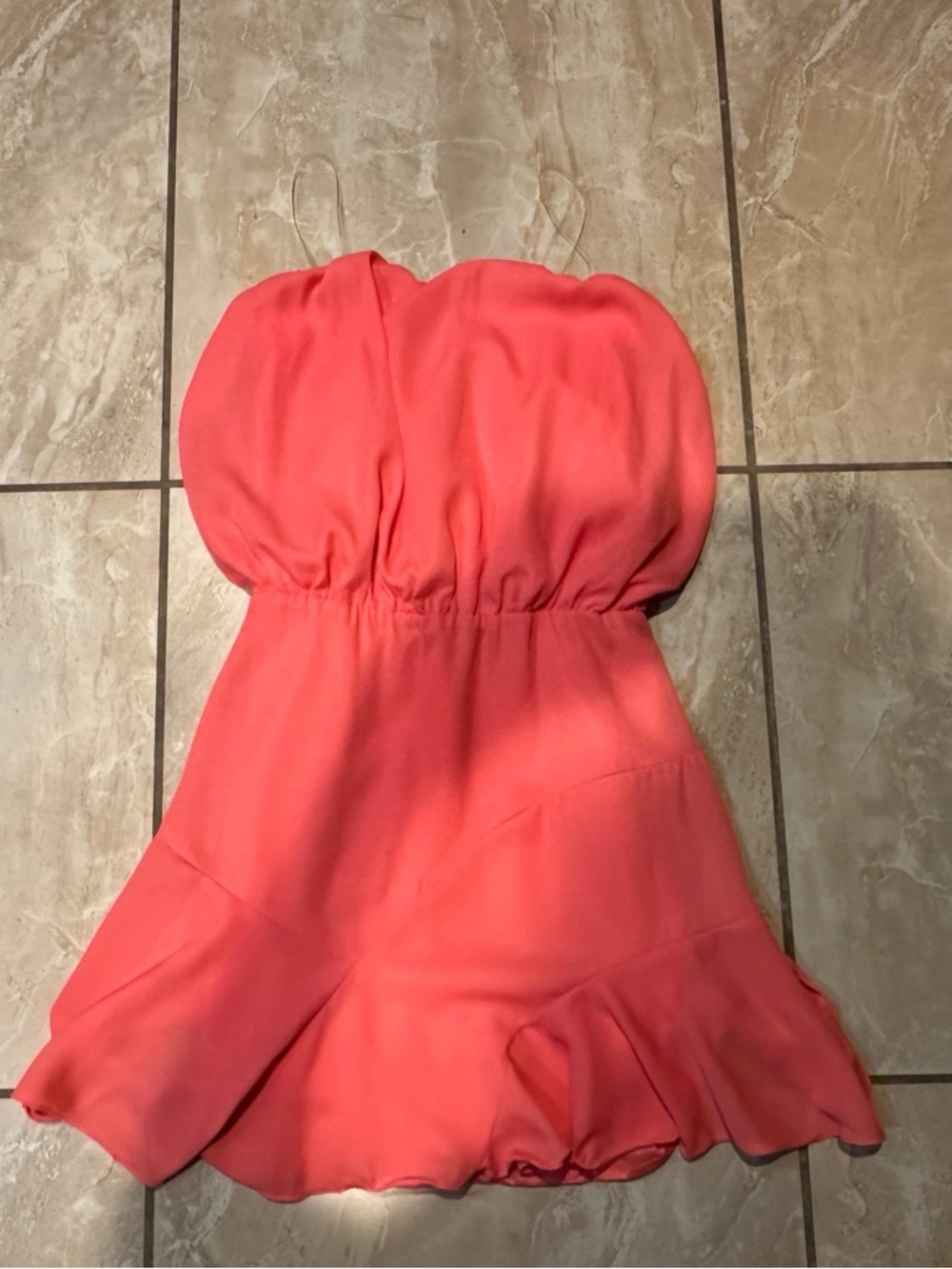 Coral DO + BE Ruffled Dress Size S